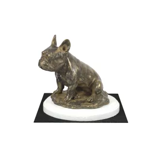 French Bulldog, Frenchie II - dog figurine, figure on a white base, trophy for Art-Dog dog show exhibition