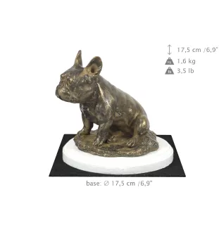 Buldog francuski II statuetka na białym drewnie Art-Dog