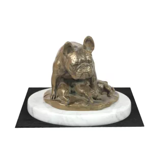 Buldog francuski I statuetka na jasnym kamieniu Art-Dog
