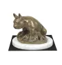 French Bulldog, Frenchie I - dog figurine, statue on white marble, trophy for Art-Dog dog show exhibition