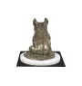 Französische Bulldogge II - Hundestatue, Figur auf weißem Marmor, Trophäe für die Art-Dog-Hundeaustellung