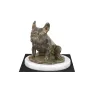 Französische Bulldogge II - Hundestatue, Figur auf weißem Marmor, Trophäe für die Art-Dog-Hundeaustellung