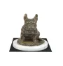 Französische Bulldogge II - Hundestatue, Figur auf weißem Marmor, Trophäe für die Art-Dog-Hundeaustellung