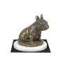 French Bulldog, Frenchie II - dog figurine, statue on white marble, trophy for Art-Dog dog show exhibition
