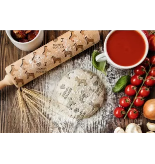 Französische Bulldogge - Teigrolle mit Hund, Rollen mit Mustern für Keramik, Geschenk für die Köchin von Art-Dog.