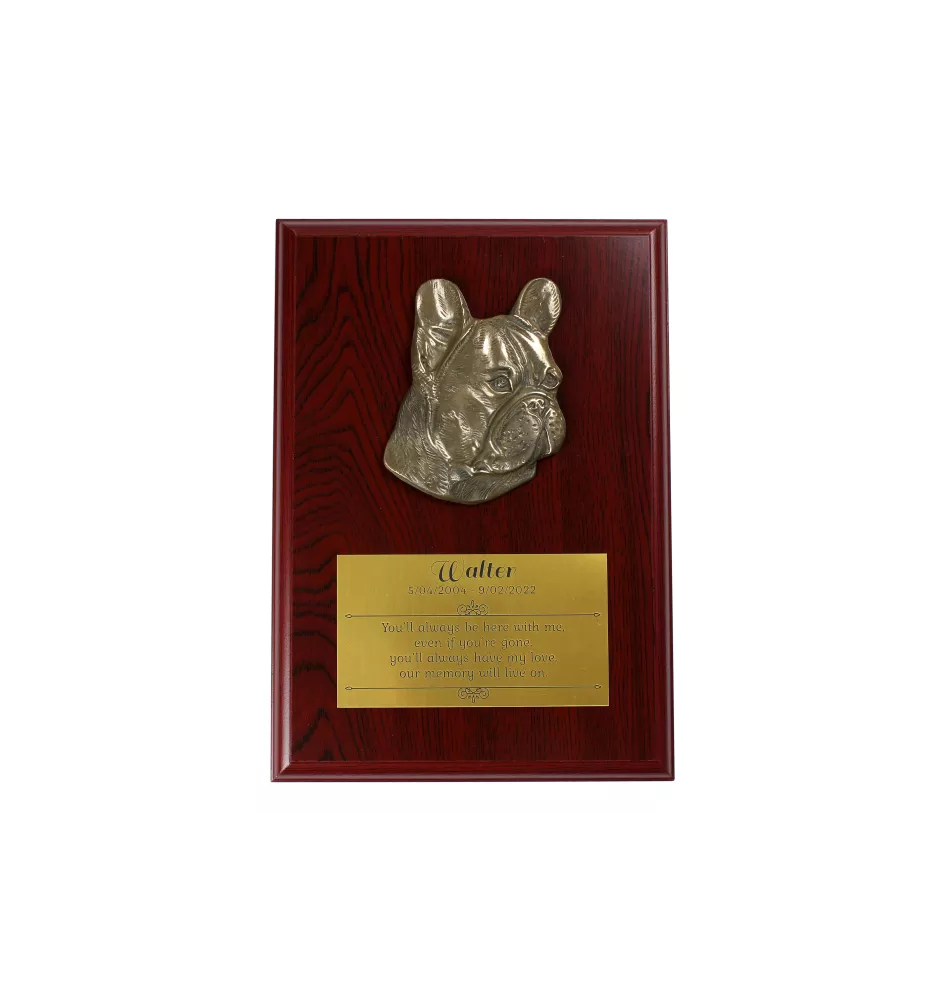 French Bulldog, Frenchie I - bas-relief of a dog, small decoration, realistic plaque with the Art-Dog brand