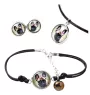 Bouledogue français - ensemble de bijoux dans une boîte, collier, boucles d'oreilles, bracelet, produits de la marque Art-Dog