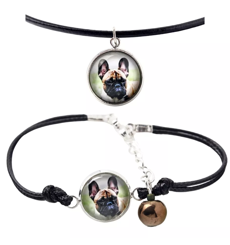 Französische Bulldogge - Schmuckset mit Ihrem Foto, handgefertigtes Set, Armband und Halskette von Art.-Dog.