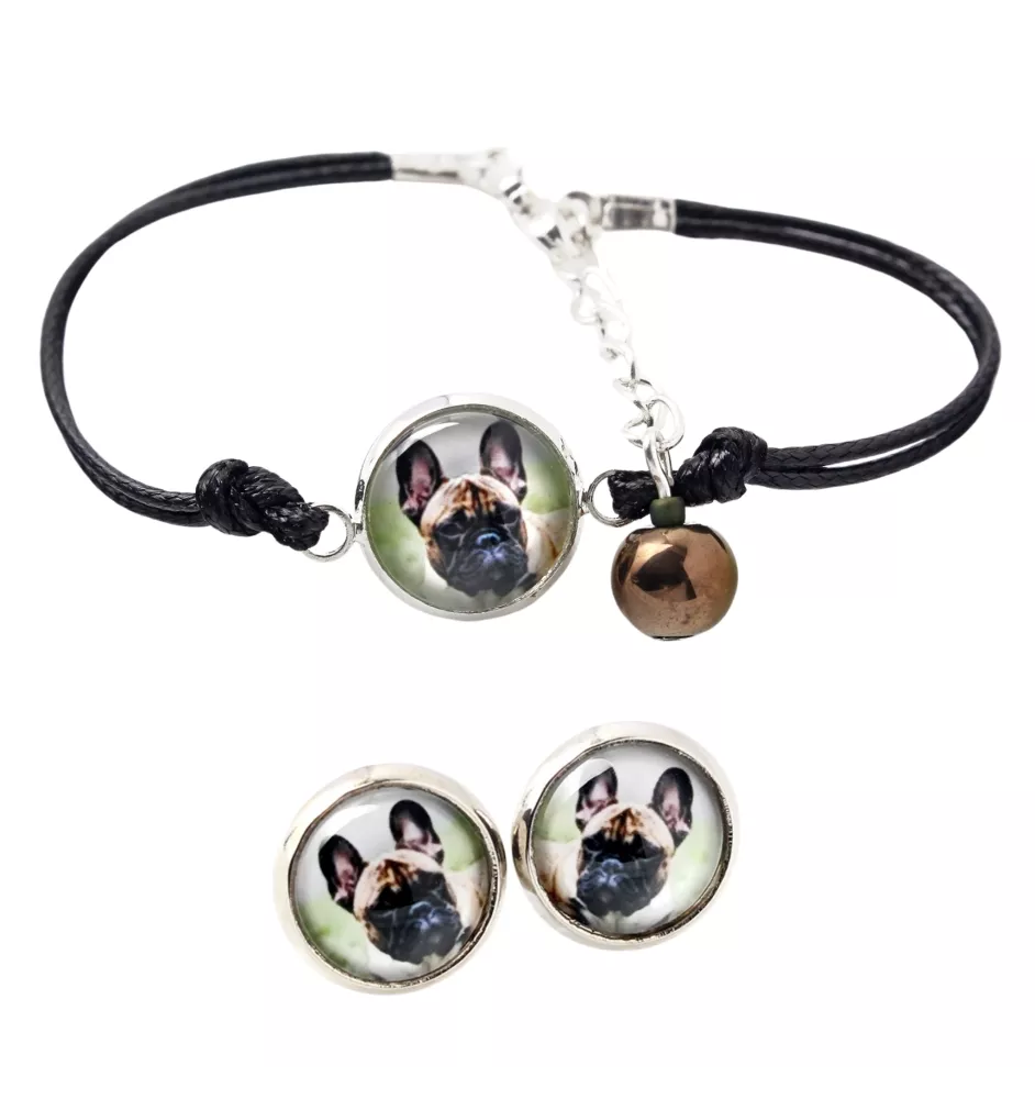 French Bulldog, Frenchie - a set of jewelry with your photo, a woman's ornament, handmade item, a product made with passion for creating the Art-Dog brand.