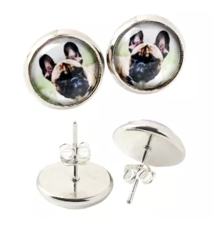 Französische Bulldogge - Ohrringe in einer Schachtel, Ihr Foto, handgefertigter Schmuck, Eigenmarke von Art-Dog.