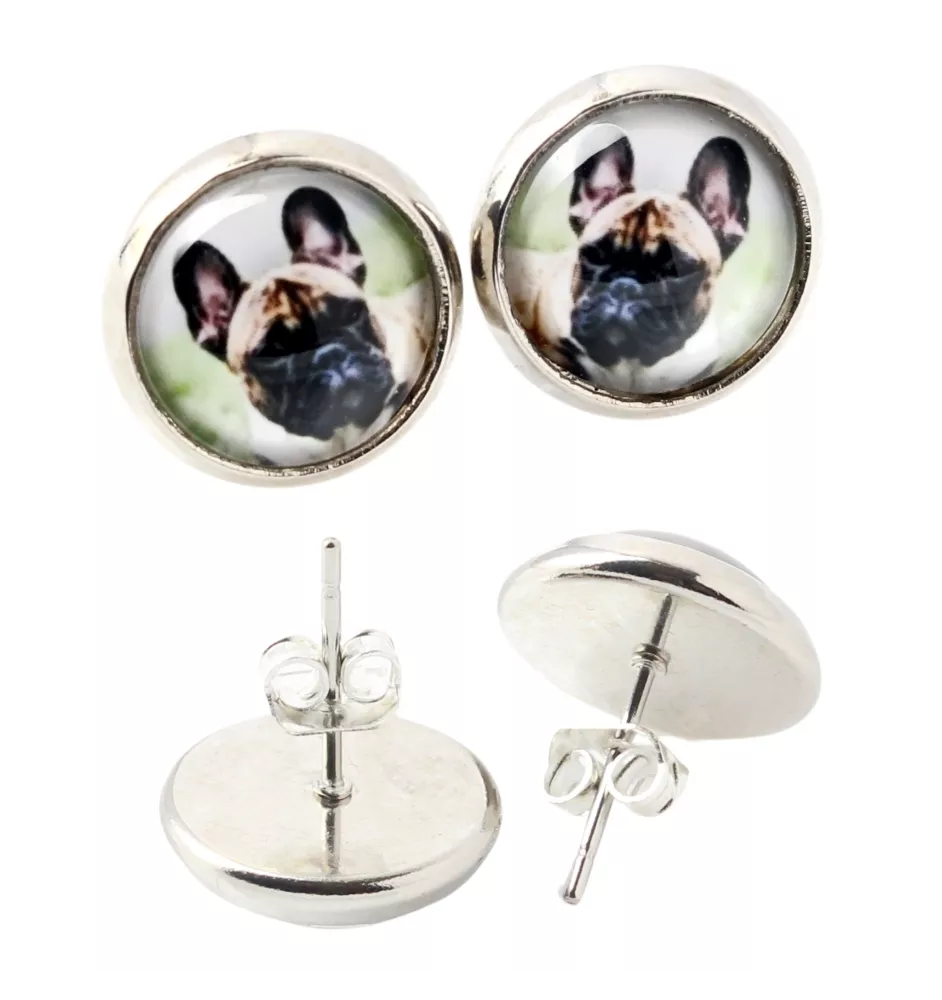 Französische Bulldogge - Ohrringe in einer Schachtel, Ihr Foto, handgefertigter Schmuck, Eigenmarke von Art-Dog.