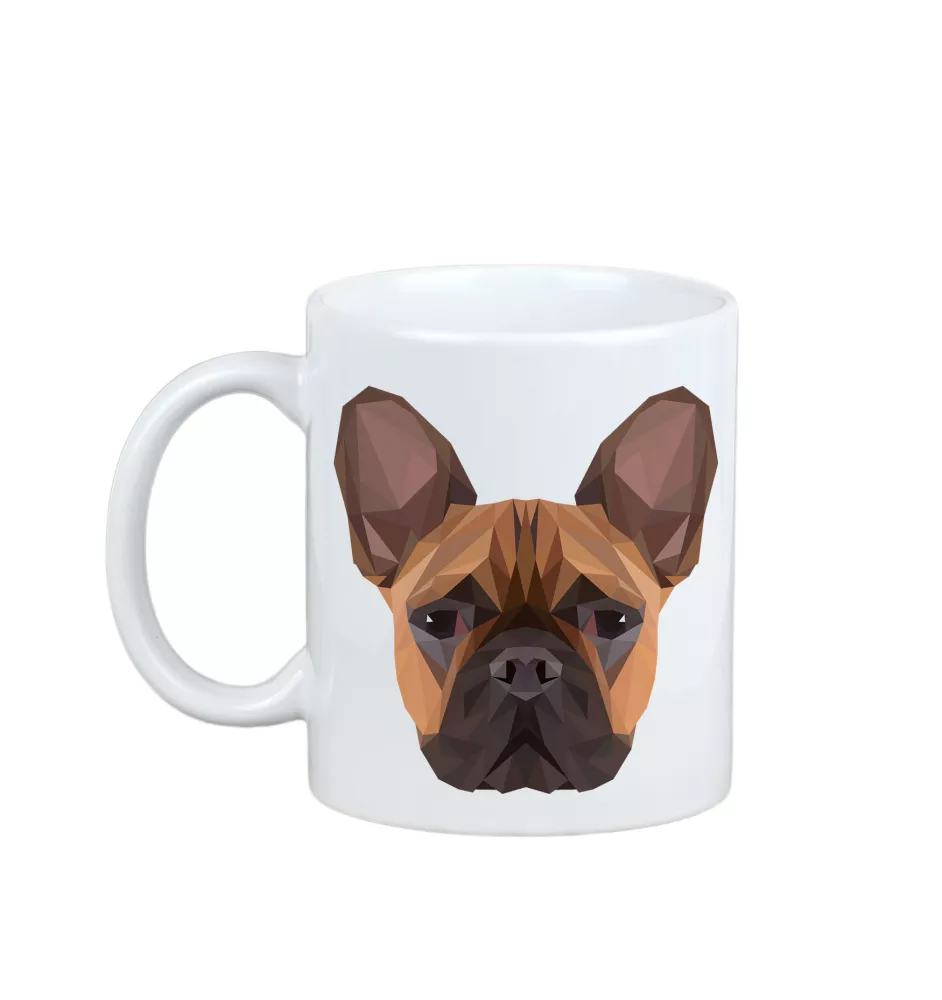 Französische Bulldogge - Becher mit einem Bild und dem Schriftzug geometrischer Hund Art-Dog