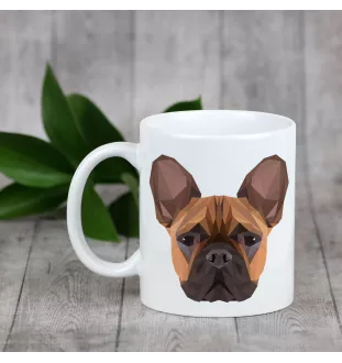 Bouledogue français - tasse avec une photo et un motif de chien géométrique Art-Dog