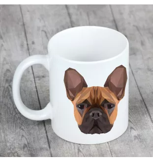 Französische Bulldogge - Becher mit einem Bild und dem Schriftzug geometrischer Hund Art-Dog