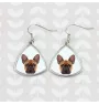 Bouledogue français - boucles d'oreilles avec une photo et un motif de chien géométrique Art-Dog