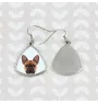 French Bulldog, Frenchie - earrings with a picture and the inscription geometric dog Art-Dog