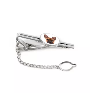 French Bulldog, Frenchie - geometric tie clip with a picture and inscription from Art-Dog