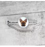 Französische Bulldogge - geometrische Krawattennadel mit Bild und Schriftzug von Art-Dog