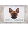 Französische Bulldogge - geometrisches Mauspad mit Bild und Aufschrift von Art-Dog