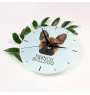 Bouledogue français - horloge murale géométrique avec photo et logo de la marque Art-Dog
