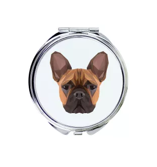 Französische Bulldogge - Spiegel mit Foto und geometrischem Aufdruck der Marke Art-Dog
