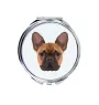 Französische Bulldogge - Spiegel mit Foto und geometrischem Aufdruck der Marke Art-Dog