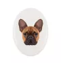 Französische Bulldogge - Fliese mit geometrischem Bild und Schriftzug der Marke Art-Dog
