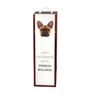 French Bulldog, Frenchie - geometric box with a picture and inscription for wine by Art-Dog