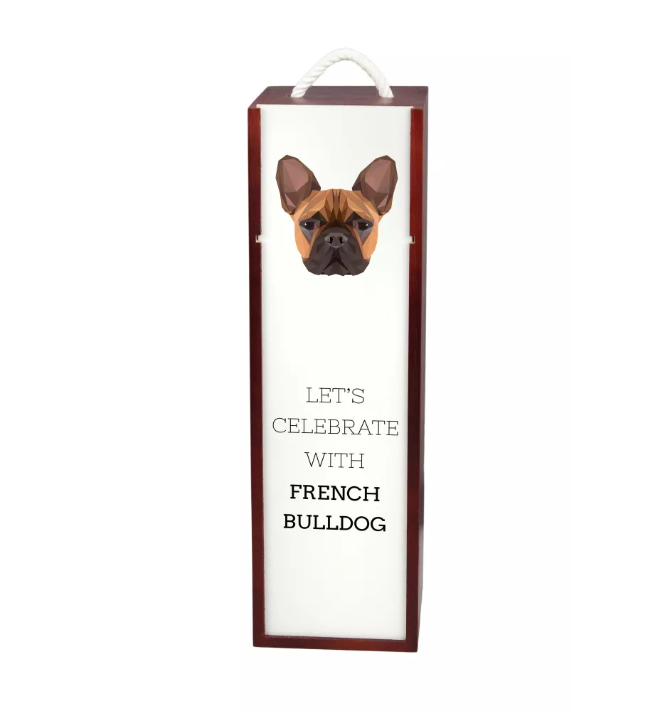 French Bulldog, Frenchie - geometric box with a picture and inscription for wine by Art-Dog
