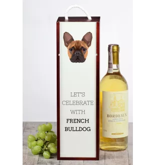 French Bulldog, Frenchie - geometric box with a picture and inscription for wine by Art-Dog