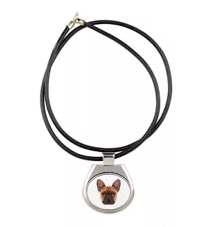 Bouledogue français - collier avec une photo et un motif géométrique de la marque Art-Dog
