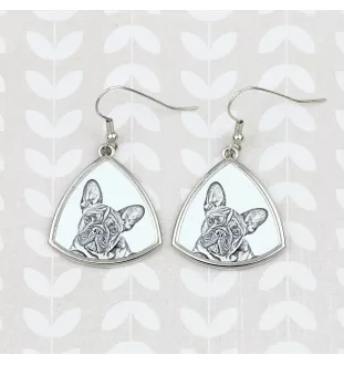 French Bulldog, Frenchie - dog earrings, hanging earrings with a picture, personalized jewelry with Art-Dog brand print