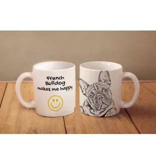 French Bulldog, Frenchie - cup with a dog, cheerful cup for a dog lover, personalized gift from the Art-Dog brand