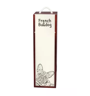 Bouledogue français - boîte à vin avec chien, boîte à alcool avec graphisme, boîte cadeau personnalisée de la marque Art-Dog