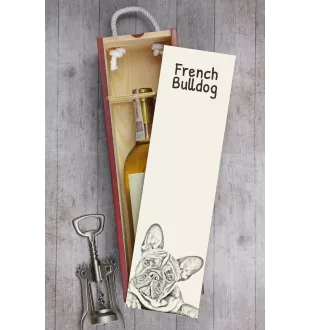French Bulldog, Frenchie - wine box with a dog, alcohol box with graphics, personalized gift box from the Art-Dog brand
