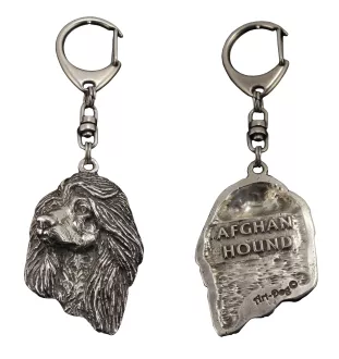 Levrier afghan, Tazi I - Porte-clés argenté avec chien, décoration de sac à main, pendentif de sac à dos par la marque Art-Dog