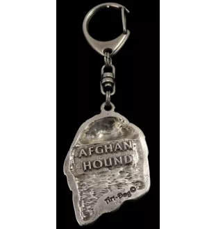 Afghan Hound, Tazi I - Silver-plated key ring with dog, handbag decoration, backpack pendant by Art-Dog brand