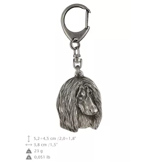 Afghan Hound, Tazi II - Silver-plated key ring with dog, handbag decoration, backpack pendant by Art-Dog brand