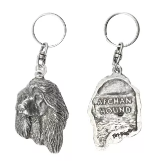 Afghanischer Windhund, Afghane I - Versilberte Hund Anhänger, Handtasche Dekoration, Rucksack-Anhänger von Art-Dog Marke