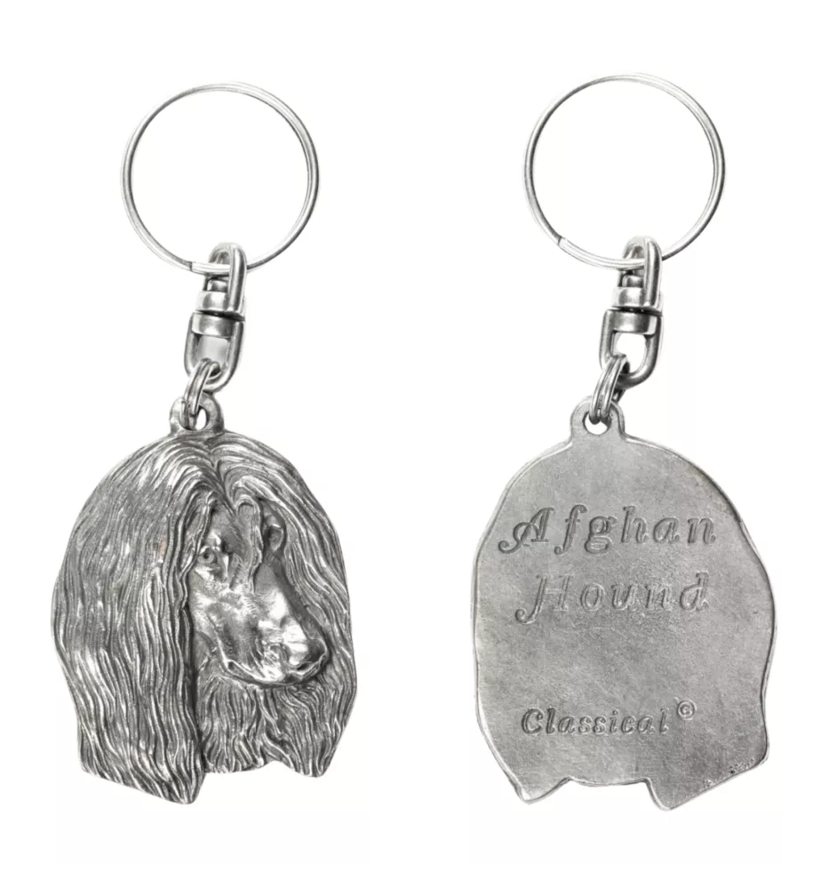 Afghan Hound, Tazi II - Silver-plated dog pendant, handbag decoration, backpack pendant by Art-Dog brand