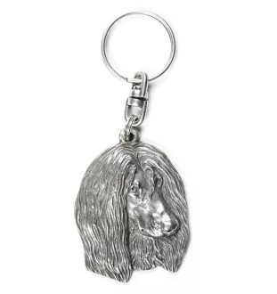 Afghanischer Windhund, Afghane II - Versilberte Hund Anhänger, Handtasche Dekoration, Rucksack-Anhänger von Art-Dog Marke