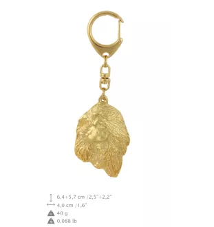 Afghan Hound, Tazi I - Gilded key ring with dog, handbag decoration, luxury accessory by Art-Dog brand
