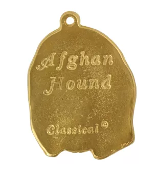 Afghan Hound, Tazi II - Gilded key ring with dog in gift box, handbag decoration, luxury accessory by Art-Dog brand