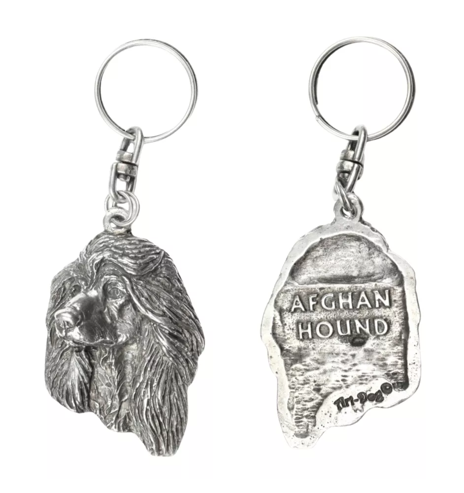 Afghan Hound, Tazi I - Silver-plated pendant with a dog in a decorative box, handbag decoration, backpack pendant by Art-Dog brand