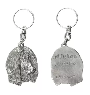 Levrier afghan, Tazi II - Pendentif argenté avec un chien dans une boîte décorative, décoration de sac à main, pendentif de sac à dos par la marque Art-Dog