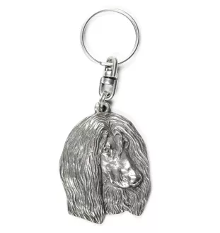 Levrier afghan, Tazi II - Pendentif argenté avec un chien dans une boîte décorative, décoration de sac à main, pendentif de sac à dos par la marque Art-Dog