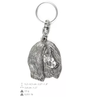 Levrier afghan, Tazi II - Pendentif argenté avec un chien dans une boîte décorative, décoration de sac à main, pendentif de sac à dos par la marque Art-Dog