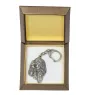 Afghan Hound, Tazi I - Silver-plated key ring with a dog in a gift box, handbag decoration, backpack pendant by Art-Dog brand
