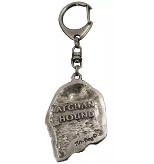 Afghan Hound, Tazi I - Silver-plated key ring with a dog in a gift box, handbag decoration, backpack pendant by Art-Dog brand