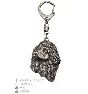 Afghan Hound, Tazi I - Silver-plated key ring with a dog in a gift box, handbag decoration, backpack pendant by Art-Dog brand